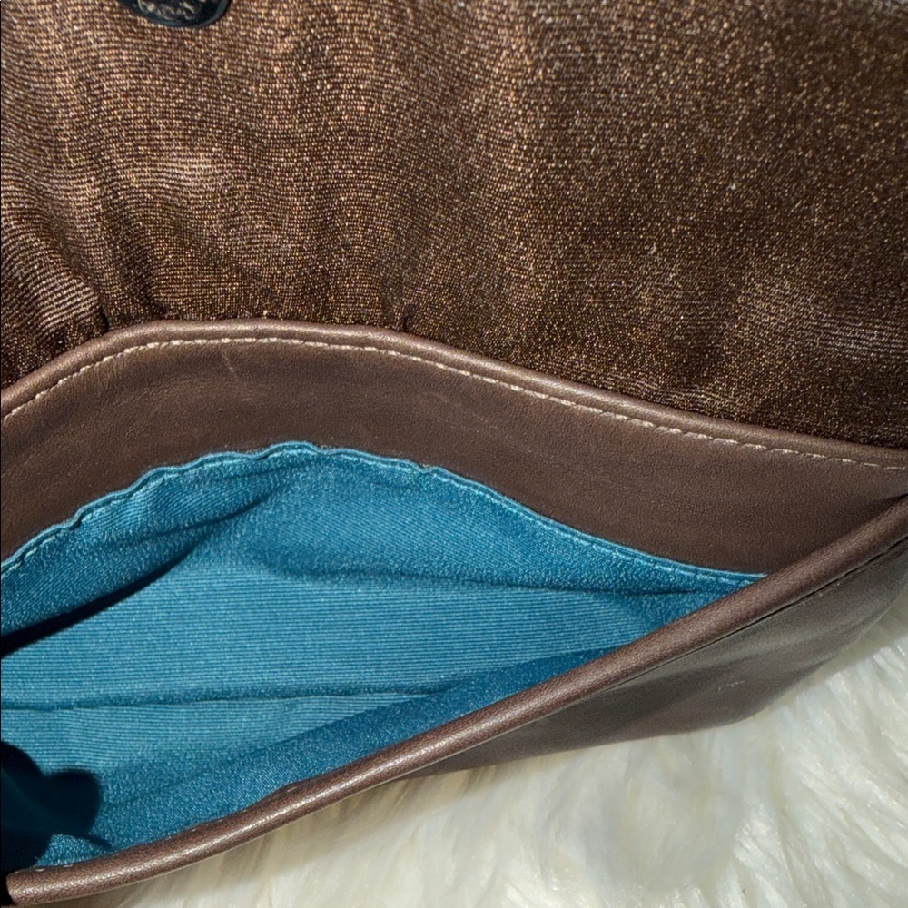 COACH Dark Brown Leather Wristlet with Silver Hardware - Picture 4 of 7